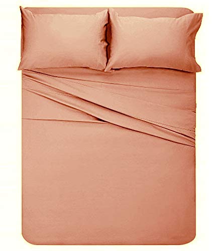 The Great American Store ! Flash Sale ! 600 Thread Count 100% Cotton - 24 Inch Extra Deep Pocket Bed Sheet Set - Full XL, Solid Coral - Thumbnail 5