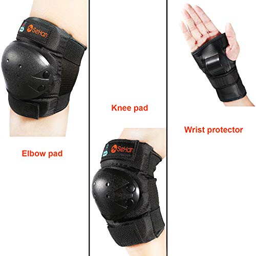 Protective Gear Set for Kids from 3 to 12 Years Old (Black)