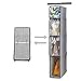 Kntiwiwo 4 Shelves Hanging Handbag Purse Organizer Storage Purses Handbags Closet Purse Holder Handbags Organizer Purse Closet Organizers Storage with Clear PVC Window Pocket (Grey)