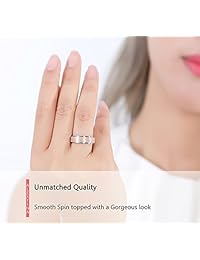 Anillo giratorio de Alextina para hombre mujer de 1 4 y 5 16 pulgadas a la moda de acero inoxidable con acabado arenado