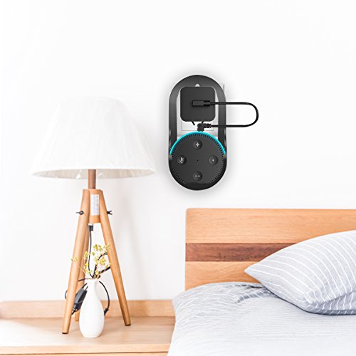 Outlet Wall Mount Stand for Alexa Echo Dot 2nd Generation, Echo Dot Holder Without Messy Wires or Screws,Space-Saving Dot Accessories for Smart Home in Kitchen,Bathroom,Classroom(Black) - Thumbnail 4