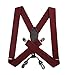 JIERKU Leather Braces for Mans Suspenders Mens Dress Suspenders with Clips