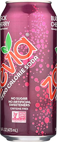 ZEVIA SODA BLACK CHERRY TALL CAN, 16 FZ