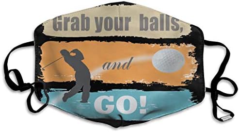 Golf Grab Your Balls,Dustproof Mouth Face Mask Anime Cartoon Kpop Lucky Bear Women Men Muffle Face Mouth Masks