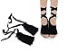 Aeiniweraabbcc Women Socks, for Barre/Yoga/Ballet/Pilates/Studio, Lace-Up, Non-Slip, Toeless, One Pair (black)