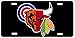Chicago Sport Teams Combined Logo Novelty Front License Plate Decorative Car Tag can also be used as a door sign