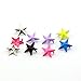Owfeel 100pcs 15mm Star Colorful DIY Metal Studs 2 Prongs Spots Nailheads Spikes for Bag Shoes Jeans Bracelet Multiple Color