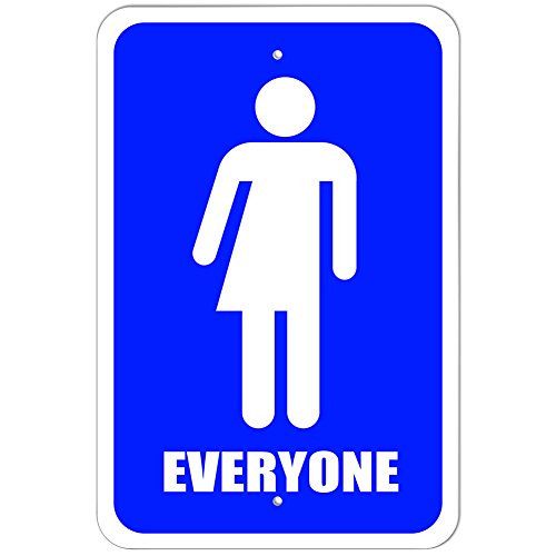 Plastic Sign Everyone Bathroom - All Gender Neutral Transgender Transexual Restroom - 6