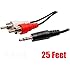 iMBAPrice&reg; 25 Feet 3.5mm Stereo Male to Two RCA Male Splitter Cable