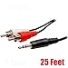 iMBAPrice® 25 Feet 3.5mm Stereo Male to Two RCA Male Splitter Cable