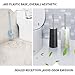 Toilet Brush And Holder Stainless Steel, HOMTOYOU Length Handle Toilet Bowl Brush Scrubber Set With Durable Bristles And Sturdy Stand For Toilet And Bathroom (White And Black 2 Pack)