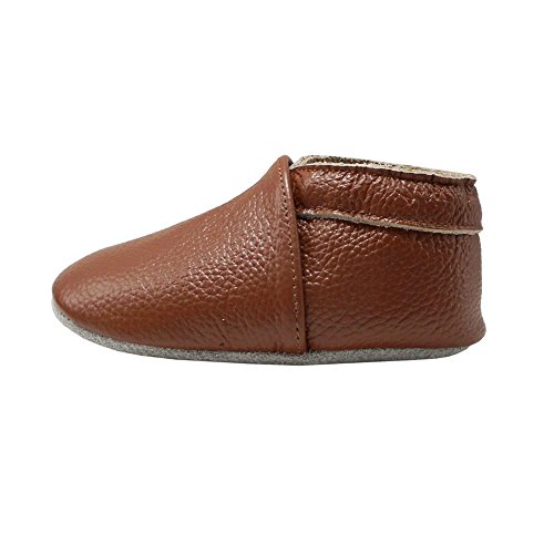 Yang Baby Boys Girls Shoes Crawling Slipper Toddler Infant Soft Leather First Walking Moccs(Brown,6-12 Months)