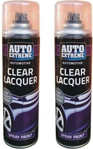 2 x 250ml Auto Clear Lacquer Spray Paint Cans All Purpose DIY Spray Paint
