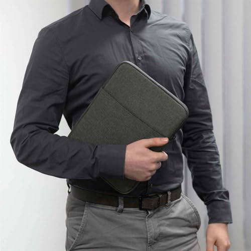 moex TECLAST T45HD Tablet Case with Accessory Compartment, Polyester Fibre, Minimalist Zipper Case, Waterproof, Dark Grey