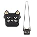 Deoot Little Girls Purses Black Cute Cat Shoulder Crossbody Bag for Kids,Toddler,Girls