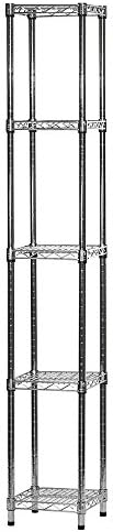 Shelving Inc. 12" d x 12" w x 54" h Chrome Wire Shelving with 5 Tier Shelves, Weight Capacity 800lbs Per Shelf