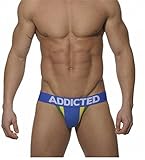 R LivE Men's See Through Jockstrap Thongs - Large - Blue