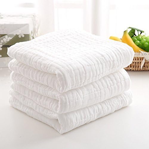 Primebabe 6 Layers Baby Bath Towel, Cotton Soft Cozy Swaddle Blanket, White, 1 Pack
