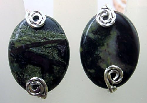 925 Sterling Silver Africa Bloodstone Gemstone Cufflinks Black Smoky Quartz Art Jewelry HGJ