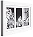 Golden State Art, 7x14 White Photo Wood Collage Frame, for (3) 4x6 Pictures, with White Mat & Real Glass