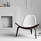 OAKHAM Mid Century Modern Chair,Leather Accent