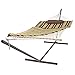 SueSport Rope Double Hammock Combo with 12 Feet Steel Stand, Pad and Pillow, 55 Inch Wide x 144 Inch Long, Desert Stripe