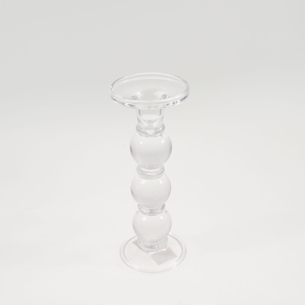 Clear Glass Ball Candlestick Large From Gisela Graham Amazon.co.uk