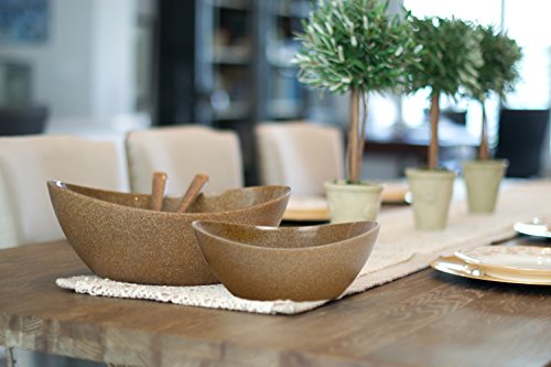 EcoSmart PolyFlax 3qt Serving Bowl, Brown, Recycled Plastic and Flax Husk, Made in the USA by Architec