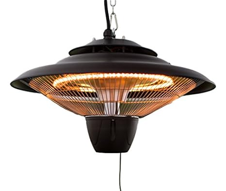 Firefly 1500 Watt Infrarot Heizstrahler, Terrassenheizung, Halogen-Heizstrahler, Deckenmontage, Schwarz