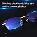 LUFF Premium Computer Reading Glasses Blue Light Blocking Diamond Cut Edge Design Spectacle Readers for Men(+2.0)