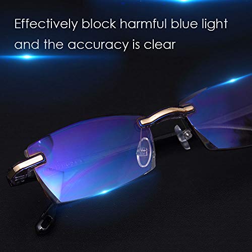 LUFF Premium Computer Reading Glasses Blue Light Blocking Diamond Cut Edge Design Spectacle Readers for Men(+2.5)