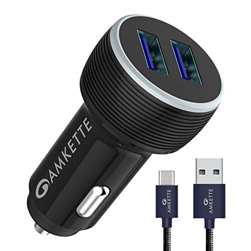 Amkette Power Pro Dual QC USB Car Charger Smart Charging with Quick Charge 3.0 + Type C Cable (Black) Amkette Power Pro Dual QC USB Car Charger Smart Charging with Quick Charge 3.0 + Type C Cable (Black)