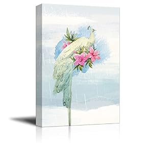 NWT Canvas Wall Art Beautiful Peacock Dreaming Painting...