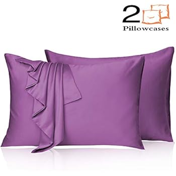 Leccod 2 Pack Silk Satin Pillowcase for Hair and Skin Cool Super Soft and Luxury Pillow Cases Covers with Envelope Closure (Dark Voilet, Queen: 20x30)