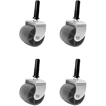 Set Of 4 Low Bed Frame Caster Wheels With Socket Inserts - Zinc & Espresso Brown