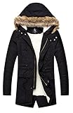 NITAGUT Men's Hooded Faux Fur Lined Warm Coats Outwear Winter Jackets
