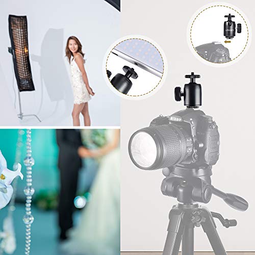 UTEBIT Mini Kugelkopf Stativkopf 24mm Ballhead Diameter Max Load 5Kg 360 Grad Kamera Kugelkopf mit 1/4"Schraube Hot Shoe Anzug für alle Arten von DSLR Kamera Stativ LCD-Monitor Blitz Licht Halter usw. – Bild 6