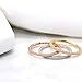 Tri Tone 14K Gold Rose Gold Plated 925 Sterling Silver Cubic Zirconia Stackable Eternity Wedding Band Rings for Women 3pcs Size 6