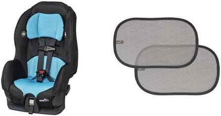 Evenflo Tribute LX Convertible Car Seat - Neptune with 2 Piece Car Window Cling Shades, Grey Chevron