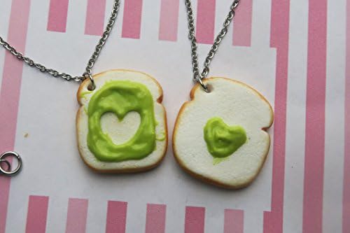 Avocado on toast friendship necklaces, food jewelry, miniature food, birthday gift, friendship necklace, friend necklace, bff necklace