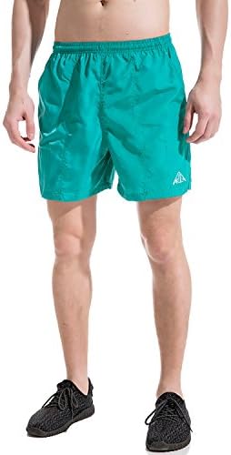 Akula Quick Dry Elastic Waist Swim Trunk Workout Gym Bodybuilding Shorts for Men Green Size Large