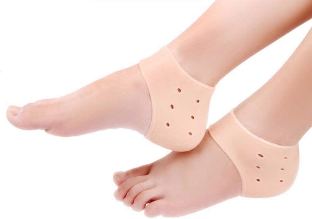 Hackneyed Silicone Gel Heel Pad Socks for Pain Relief for Men and Women(Gel Heel Protector_Random Color)