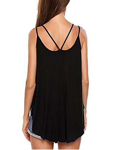 image for Halife Tunic Camisole, Womens Flare Hem Flowy Top Casual Spaghetti Str