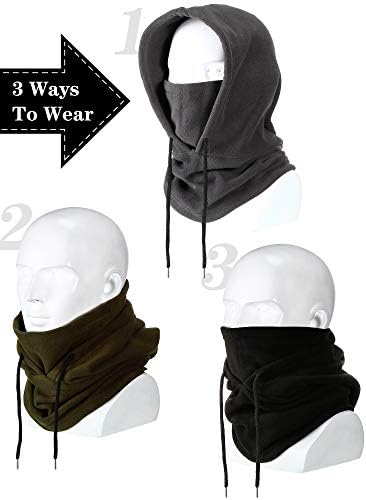 Fleece balaclava in black, suitable for winter, covering neck and head.