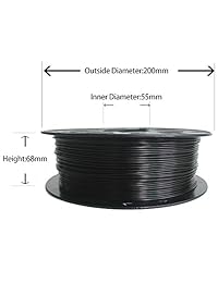 CCTREE Impresora 3D PLA precisión de filamento 1.75 +   0.05 mm bobina de 1 kg (2.2lbs) para Creality CR 10 negro