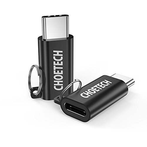 CHOETECH USB C (Female) to USB C (Male) Adapter (2-Pack), Support Video Output / Charge / Sync for 2015/2016 MacBook, 2016 MacBook Pro, ChromeBook Pixel and Other Type C Devices