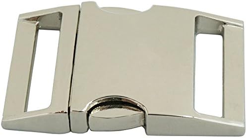Bluemoona 5 Pcs - 1" 25mm Metal Buckles Side Release Shackle webbing strap for Bracelet Paracord (Nickel)