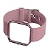 Wearable4U Fitbit Blaze Silicone Replacement Band Strap with FRAME for Fitbit Blaze (Gentle Pink w/Frame, Small)