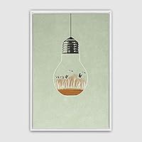 Framed Canvas Wall Art Bottle and Bulb Canvas Prints Home Artwork Decoration for Living Room,Bedroom - 16x24 inches