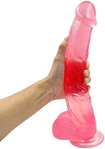 YJbefdac--023,12" D-IlD-0s with Suction Cup,Huge P-e-n-i-s, AA-1012-VV (Clear Pink)